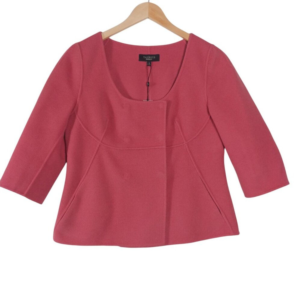 Talbots, NWT, Wool Blend Jacket, Kate Fit, Camellia Pink, 3/4 Sleeve, Size 10